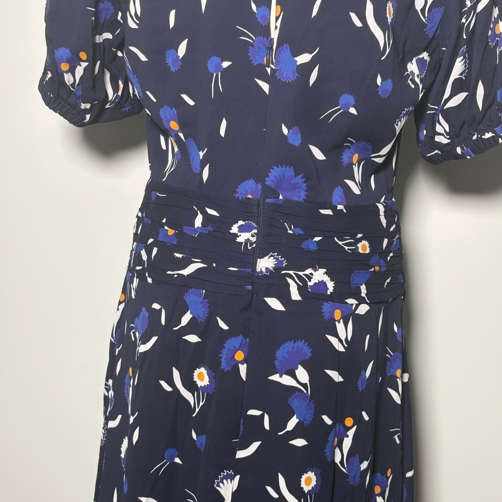 Self Portrait Womens Botanical-Print Jersey Crepe Navy Minidress US 8 - Picture 9 of 15